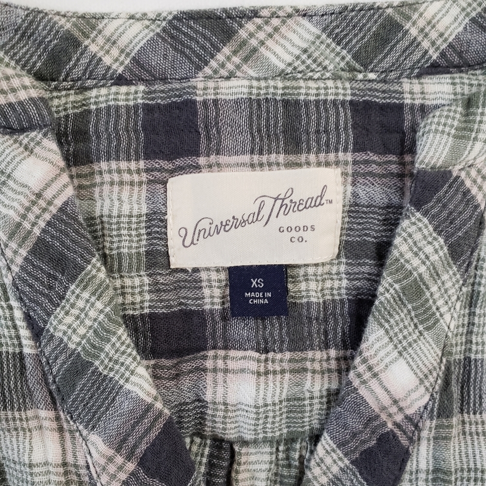 Universal Thread Plaid Tunic Blouse Nwt - image 2